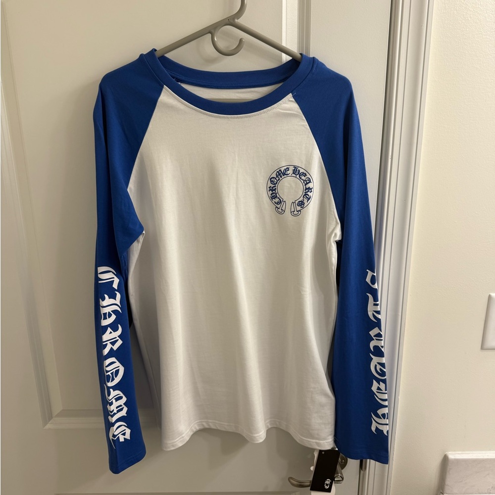 Chrome Hearts blue white long sleeve t baseball tee shirt size XL - Picture 2 of 2